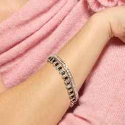 Pulsera acabado plata y Circonita Brillante - Zaix