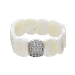 Pulsera acabado plata y Madreperla Blanca - Nawar