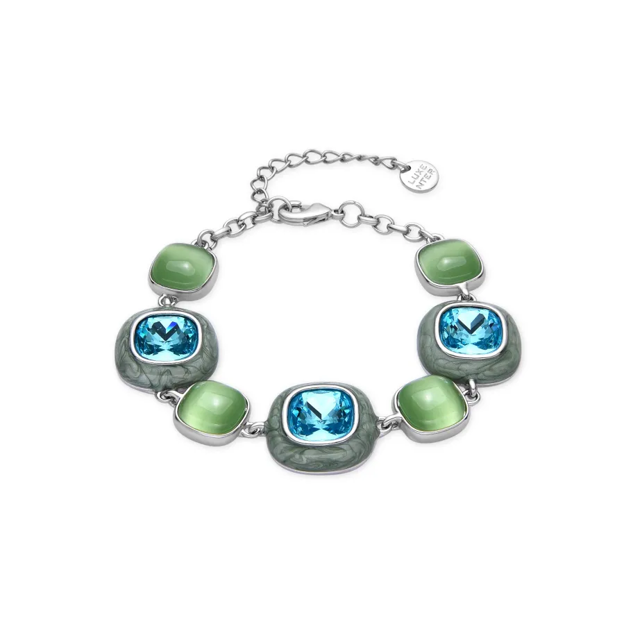 Pulsera con Cristal Azul acabado plata - Drogolo