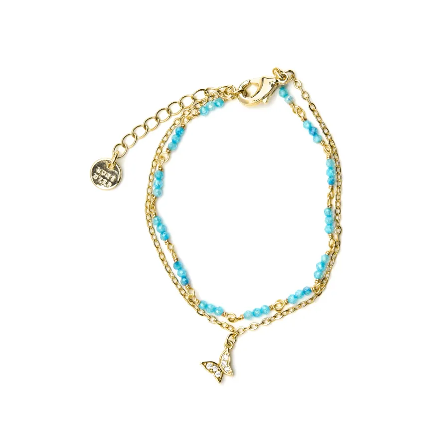 Pulsera con Cristal Azul acabado oro 18k - Zinli