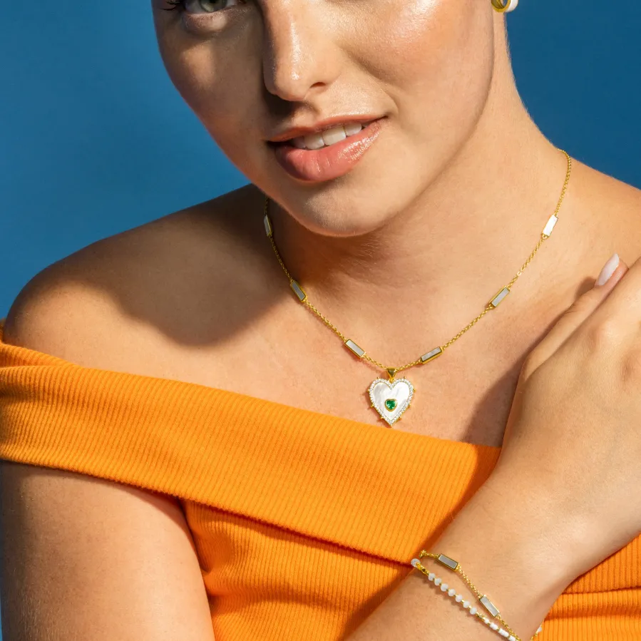Pulsera con Cristal Negro acabado oro 18k - Anlako