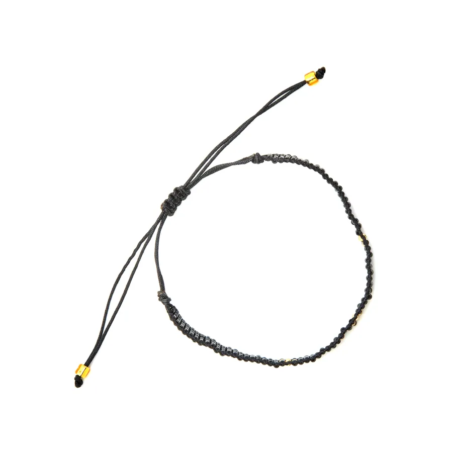 Pulsera con Cristal Negro acabado oro 18k - Sagruk