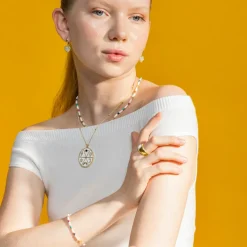 Pulsera con Madreperla Blanca acabado oro 18k - Xolau