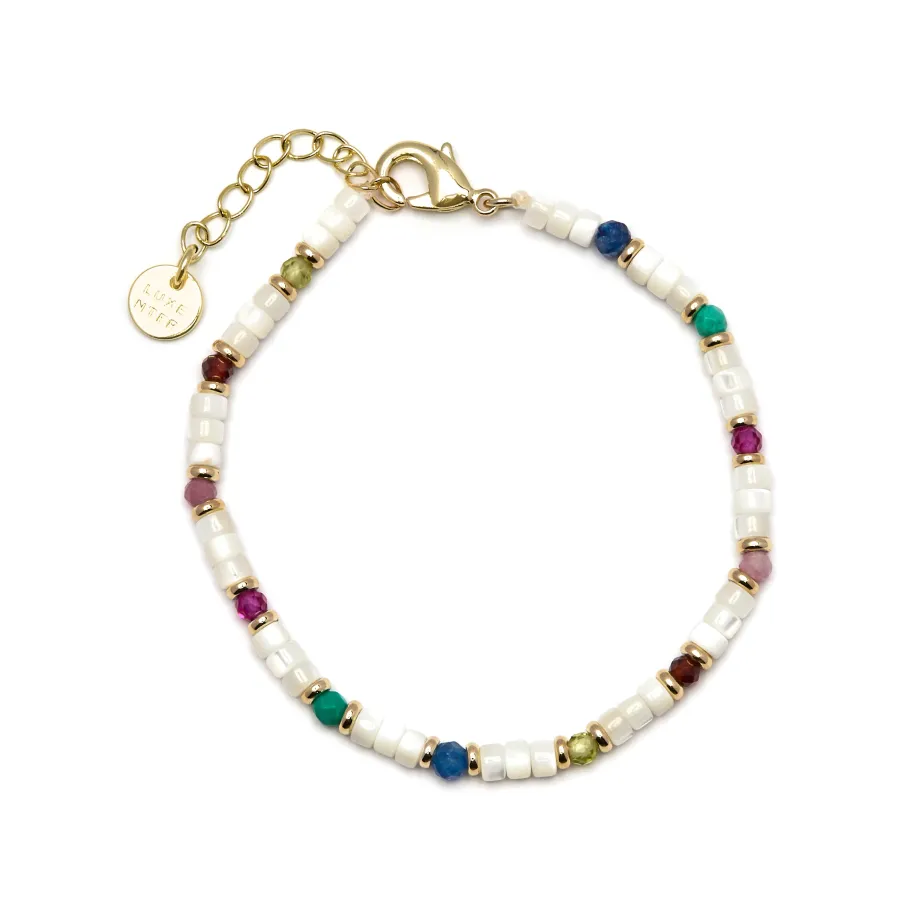 Pulsera con Madreperla Blanca acabado oro 18k - Xolau