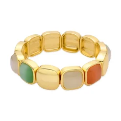 Pulsera con Ojo de Gato Multicolor acabado oro 18k - Jajim