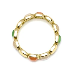Pulsera con Ojo de Gato Multicolor acabado oro 18k - Jajim