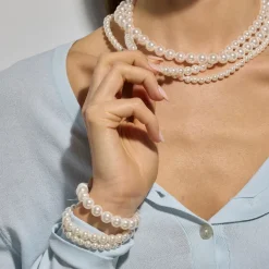 Pulsera con Perla Blanca acabado oro 18k - Anrae