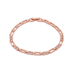 Pulsera de Circonita Brillante acabado en oro rosa de 18k - Mona