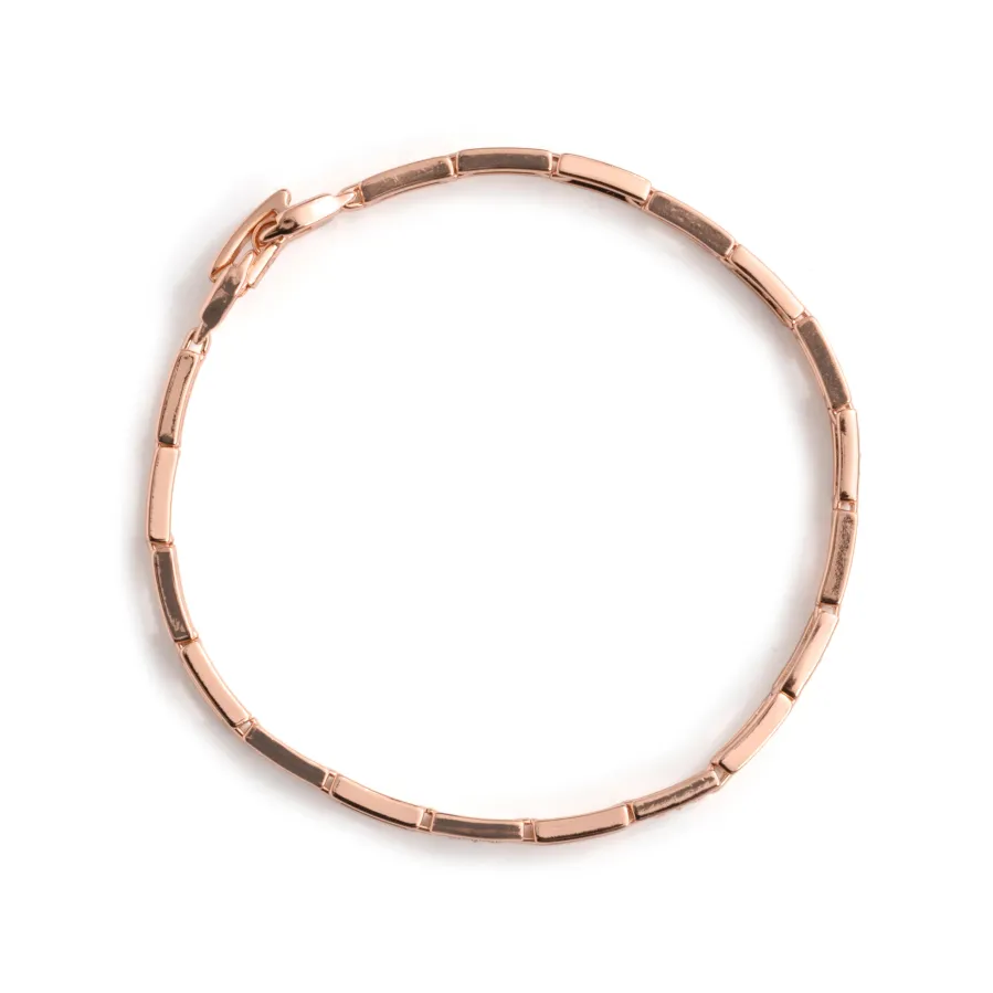 Pulsera de Circonita Brillante acabado en oro rosa de 18k - Mona