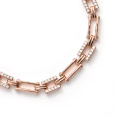 Pulsera de Circonita Brillante acabado en oro rosa de 18k - Elki
