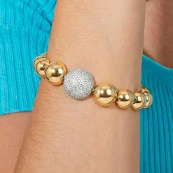 Pulsera de Circonita Brillante acabado en oro amarillo de 18k - Avihe