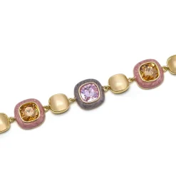 Pulsera de Circonita Multicolor acabada en oro amarillo 18K - Drogolo