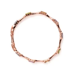 Pulsera de Circonita Multicolor acabado en oro rosa de 18k - Isbil