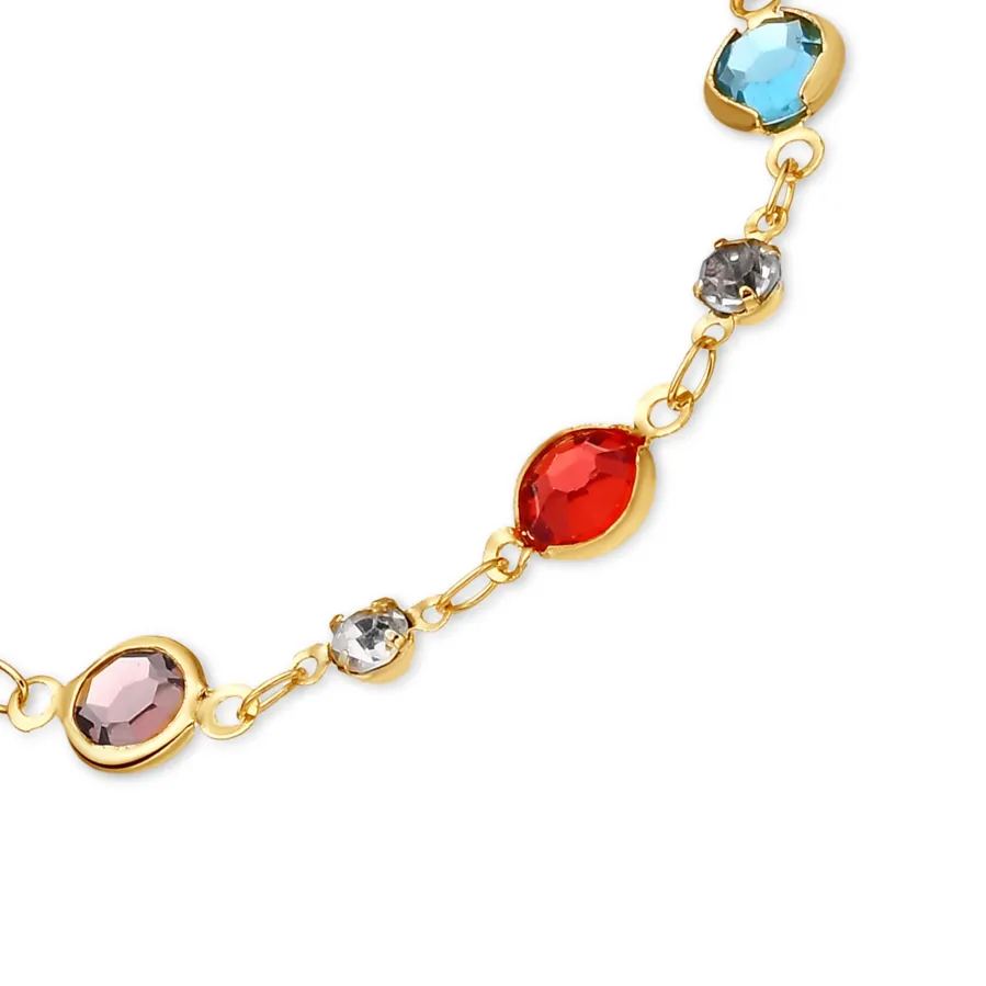 Pulsera de Circonita Multicolor acabado en oro amarillo de 18k - Akas