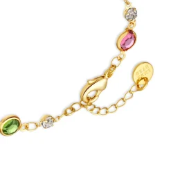 Pulsera de Circonita Multicolor acabado en oro amarillo de 18k - Akas