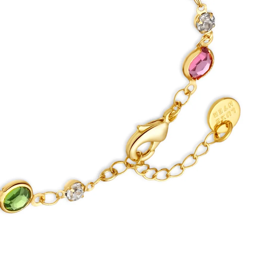 Pulsera de Circonita Multicolor acabado en oro amarillo de 18k - Akas
