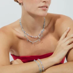 Pulsera de Cristal Azul acabado en rodio - Likdu