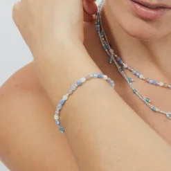 Pulsera de Cristal Azul acabado en rodio - Likdu