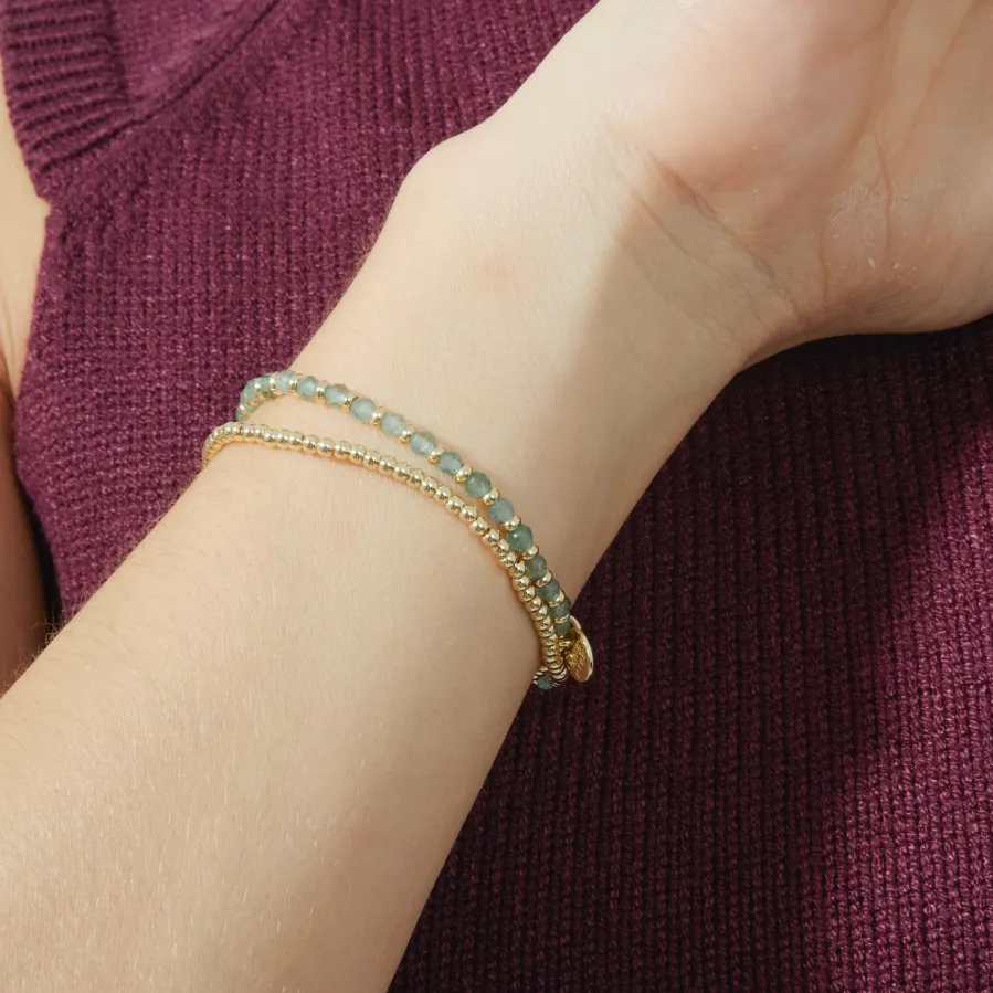 Pulsera de Cristal Azul acabada en oro amarillo 18K - Zira
