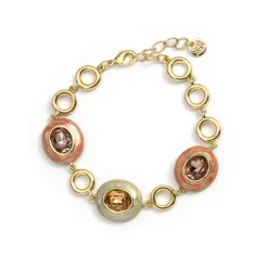 Pulsera de Cristal Marrón acabado en oro amarillo de 18k - Amarke