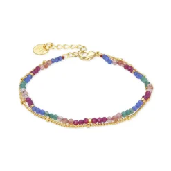 Pulsera de Cristal Multicolor acabada en oro amarillo 18K - Aiel
