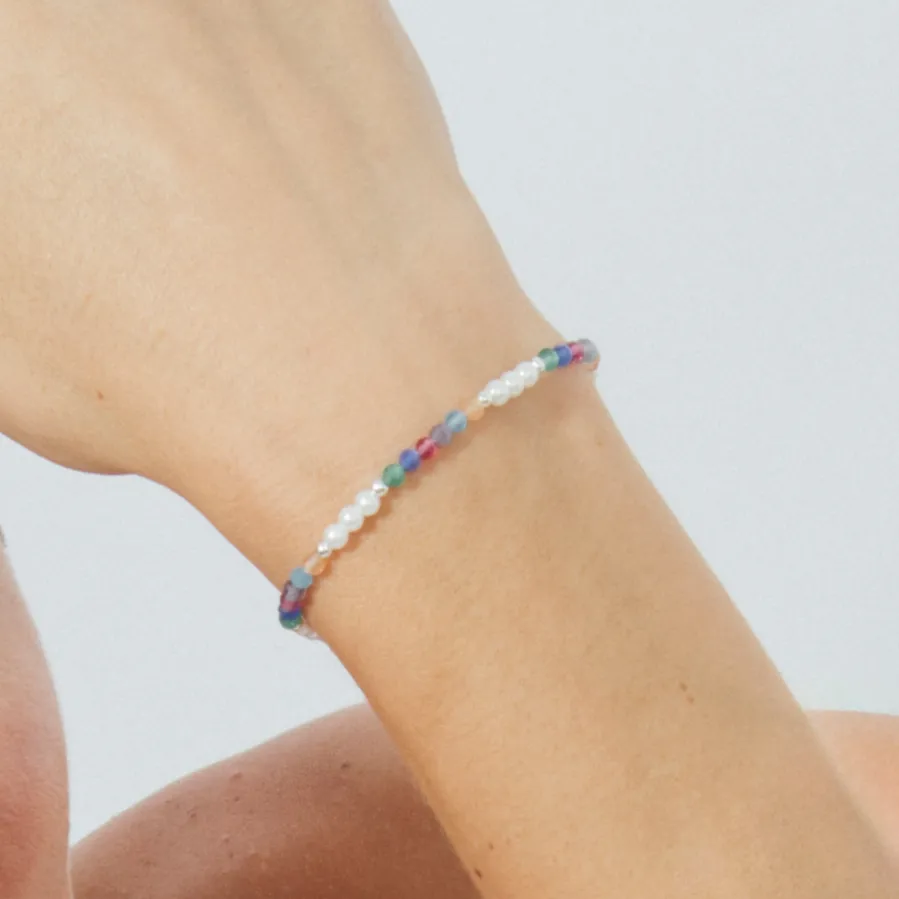 Pulsera de Cristal Multicolor acabado en rodio - Sury