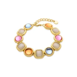 Pulsera de Cristal Multicolor acabada en oro amarillo 18K - Mantis