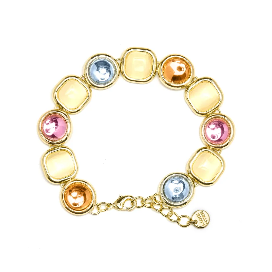 Pulsera de Cristal Multicolor acabada en oro amarillo 18K - Mantis