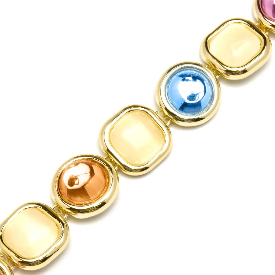 Pulsera de Cristal Multicolor acabada en oro amarillo 18K - Mantis
