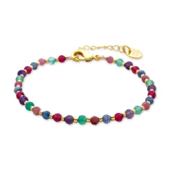 Pulsera de Cristal Multicolor acabada en oro amarillo 18K - Aiel