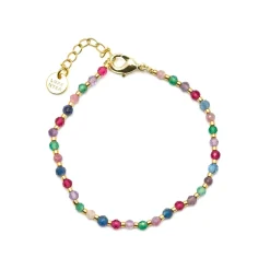 Pulsera de Cristal Multicolor acabada en oro amarillo 18K - Aiel