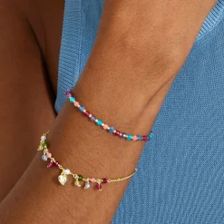 Pulsera de Cristal Multicolor acabada en oro amarillo 18K - Aiel