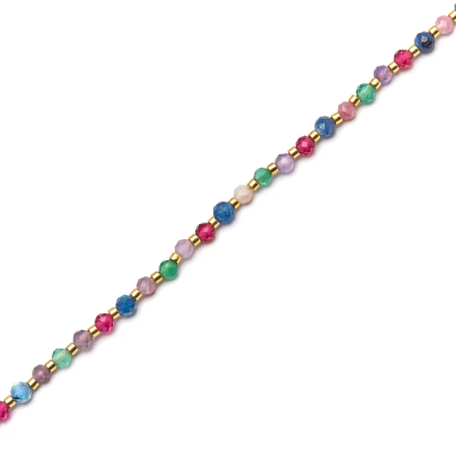 Pulsera de Cristal Multicolor acabada en oro amarillo 18K - Aiel