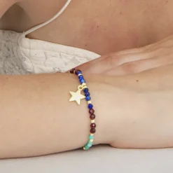 Pulsera de Cristal Multicolor acabada en oro amarillo 18K - Nerald