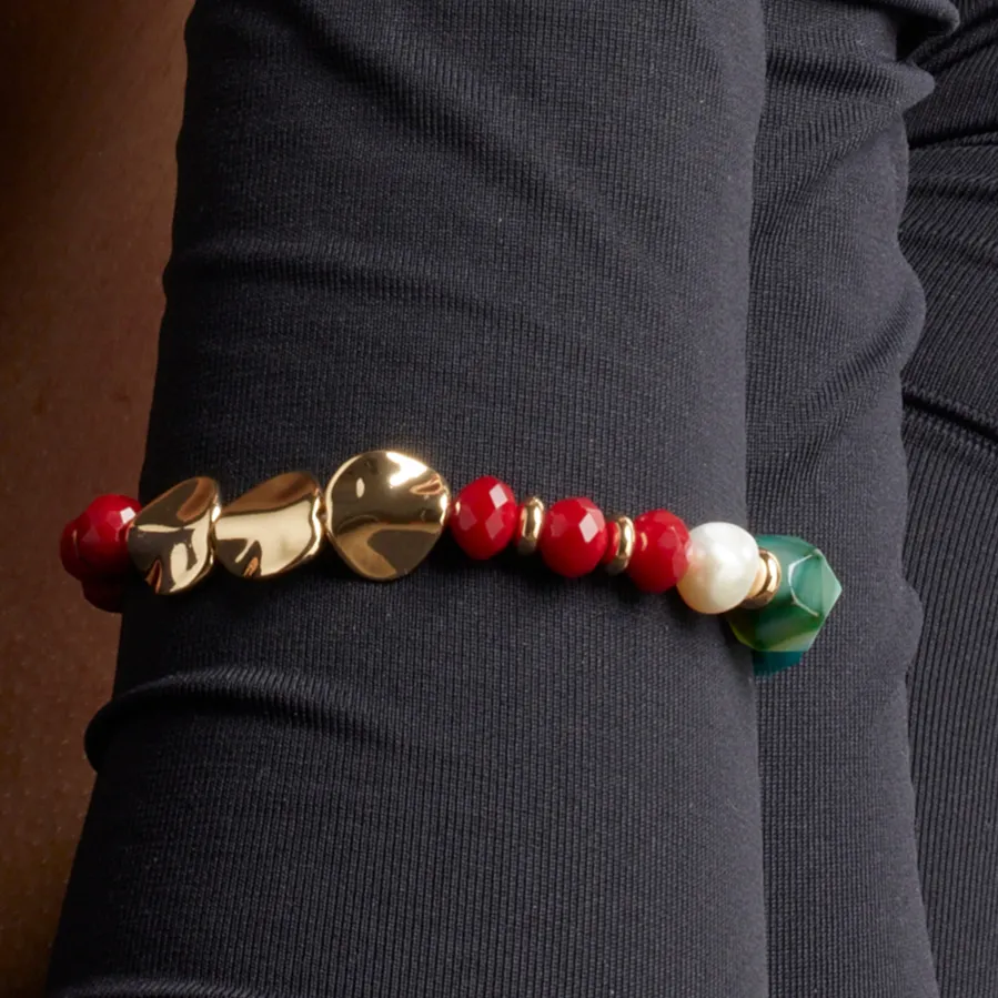 Pulsera de Cristal Multicolor acabada en oro amarillo 18K - Miyou