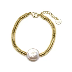 Pulsera de Hematite Dorado acabada en oro amarillo 18K - Siever