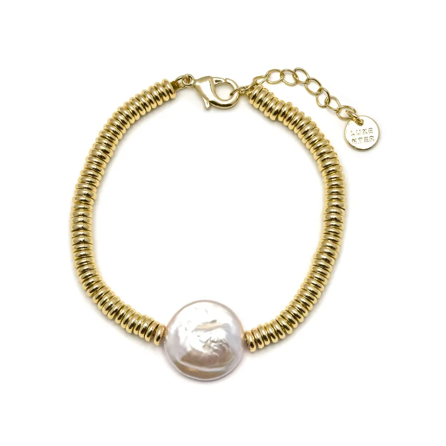 Pulsera de Hematite Dorado acabada en oro amarillo 18K - Siever