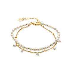 Pulsera de Perla Blanca acabada en oro amarillo 18K - Subri
