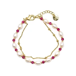 Pulsera de Perla Blanca acabada en oro amarillo 18K - Zawind