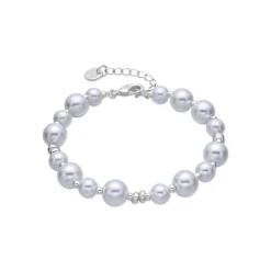Pulsera de Perla Blanca acabado en rodio - Akio