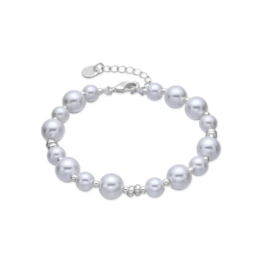 Pulsera de Perla Blanca acabado en rodio - Akio