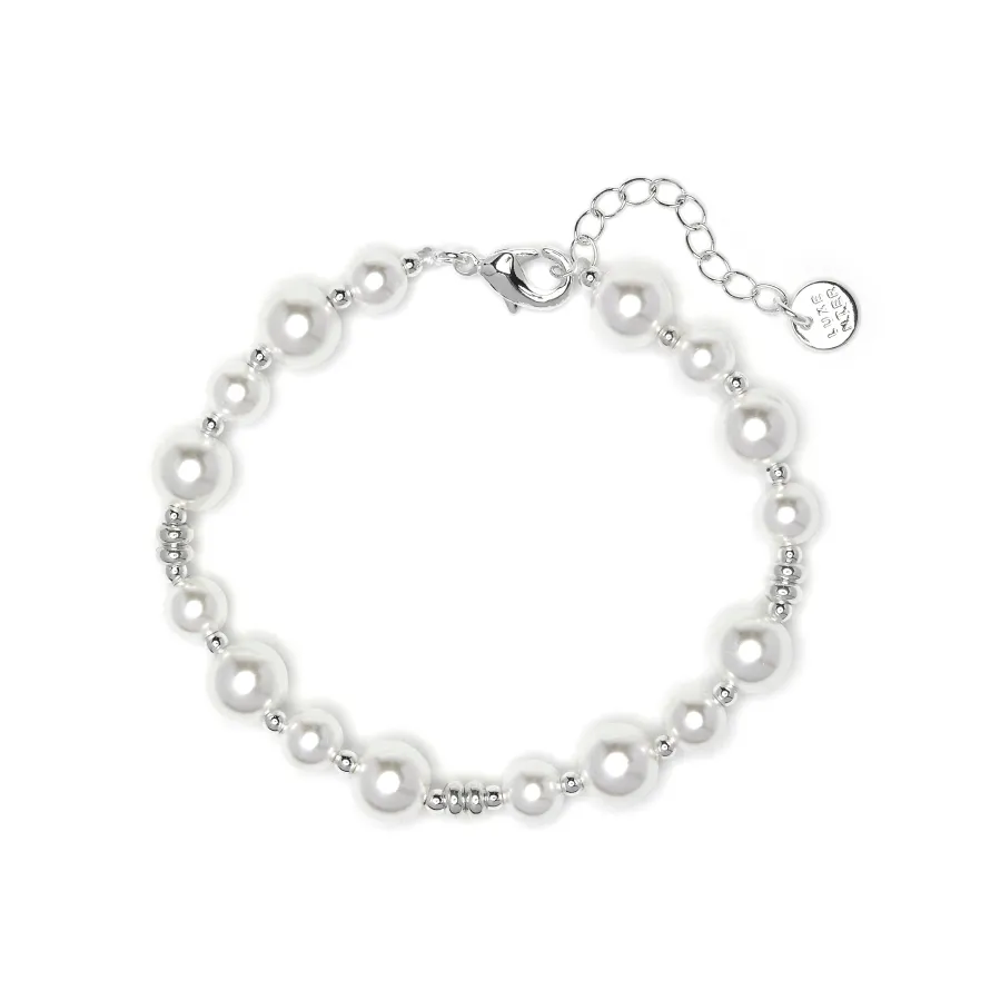 Pulsera de Perla Blanca acabado en rodio - Akio