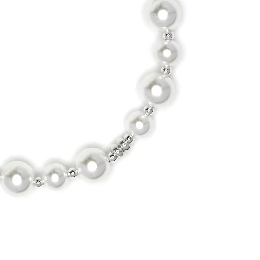 Pulsera de Perla Blanca acabado en rodio - Akio
