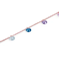 Pulsera de Plata de Ley 925 con Circonita Multicolor acabada en oro rosa 18K - Rolcon