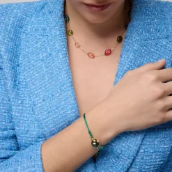Pulsera de Plata de Ley 925 y acabado oro amarillo de 18k - Saina