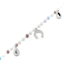 Pulsera de Plata de Ley 925 y Circonita Aguamarina acabado rodio - Neusne