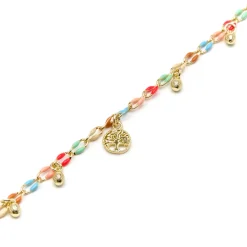 Pulsera de Plata de Ley 925 y Lacado Multicolor acabado oro amarillo de 18k - Ximue