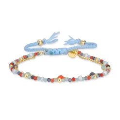 Pulsera de Plata de Ley 925 con Cuarzo Hidrotermal Verde Pastel acabada en oro amarillo 18K - Asvorg