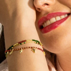 Pulsera de Plata de Ley 925 y Circonita Brillante acabado oro 18k - Mipur