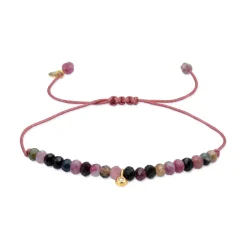 Pulsera de Plata de Ley 925 con Cristal Multicolor acabada en oro amarillo 18K - Kasai